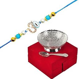 JAIPUR ACE Boy Gifts Hamper Rakhi Set Beautiful Silver Plated Gifts Set With Handmade Rakhi (Design 7)-image-94