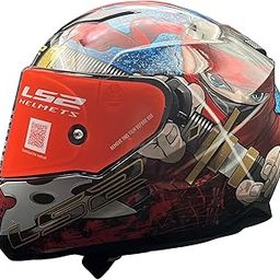 LS2 Helmets - FF320 Stream Evo - Ninja - Gloss Red Blue - Dual Visor Helmet with Anti Fog Lens and Double D Ring Chin Strap-6