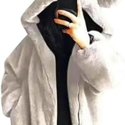 Fluffy Bear Hooded Coat Jacket for Women | Regular Fit | Fluffy Jacket Hoodie | Warm Like Sheep | Faux Fur | Ideal for Outings, Several Occasions-28