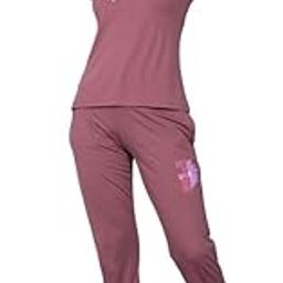 Riza Tencel Lycra Fabric Comfortfit Short Sleeves Round Neck Plain Night Suit Set/ETL-1049-image-27