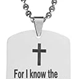 m men style Dog Tag Necklace for Men Bible Verse Cross Pendant Stainless Steel Ball Chain 22inch Inspirational Christian Jewelry Meaningful Religious Gift for Boys LCSPn202310-picture-42