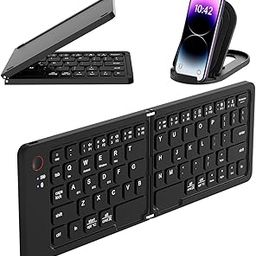 Drake Mini Foldable Bluetooth Keyboard | Wireless Keyboard with Holder Travel Portable Rechargeable Keyboard for Android, Windows, iOS, Support 3 Devices-15