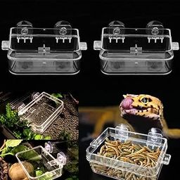 BNF® 2 Pcs PVC Reptile Water Dish Food Bowl Anti-Escape Worm Container Feeder|Pet Supplies | Reptile Supplies|2 Pieces Reptile Feeding Bowl-image-12