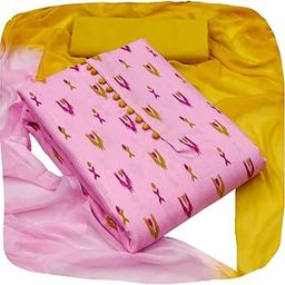Women's Cotton Slub Printed Unstitched Salwar Suit Dress Material-image-40