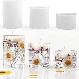 Radiance Store 3 Size 3 Set Pack Tealight Candle Holder Mold for Epoxy Resin, Silicone Pillar Cylinder Candle Holder, Shiny Pillar Tea Light Holders for Resin Casting-80