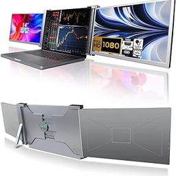 Riitek 14" Fhd 1080P Portable Dual Monitor 2 Screen Extender For 15-17" Laptop With Kickstand|Usb-C,Mini Hdmi|Hdr|Compatible With Mac,Windows,Switch (Not Compatible With M1 & M2 Chip),LCD,Pack of 1-picture-14