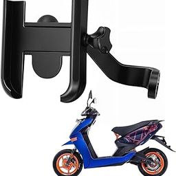 WHIPONE Metal CNC Mobile Holder for Scooter, Scooty & Motorcycle Compatible for Ather 450 Apex, Mirror Mount, 360° Rotation, Strong Anti-Slip Grip, Wide Adjustable Fit for All Smartphones (Black)-29