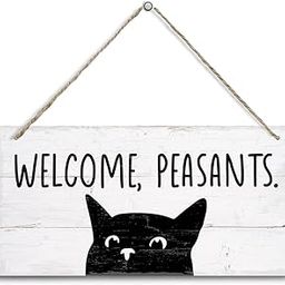 Welcome Sign, Welcome Peasants Sign, Decorative Hanging Wall Plaque Wood Sign, Welcome Door Hanger Indoor Outdoor, Black Cat Decoration, Funny Welcome Decor, Front Door Decor, Home Decor for Porch-image-65