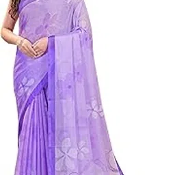 Garden Vareli Floral Print Georgette Saree-image-1