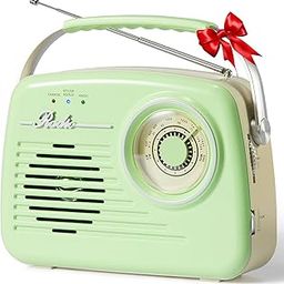 Small Radios Portable AM FM, Vintage Transistor Radio with Bluetooth, Battery Operated and Plug in Wall Retro Radio for Home/Outdoor, Strong Reception, Large Dial Easy to Use, Christmas Seniors Gifts-10