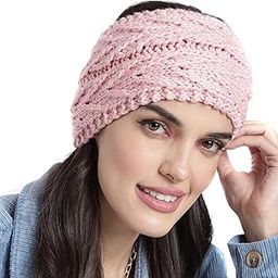 Headband Earwarmers for Winters | Handmade/Crocheted with Good Woolen Unisex Earwarmer Earmuffs Earcap Earcover Soft Headwrap Warm Winter Accessories (2607 Pink V stitch)-image-70