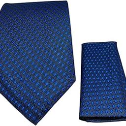 FashMade Navy Self Premium Italian Silk Tie & Pocket Square Set | 2.75" Slim Tie & 10x10" Matching Pocket Square Combo-image-81