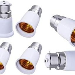 DECOFOLD White Ceramic B22 to E27 Bulb Converter Holder Screw Bulb Adapter Filament Bulb Holder Led Light Converter (Pack of 6)-1