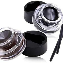 Glowhouse Eye Makeup 2 in 1 Brown + Black Gel Eyeliner Make Up Water-proof Smudge-proof Set Eye Liner Kit With Brushes-19