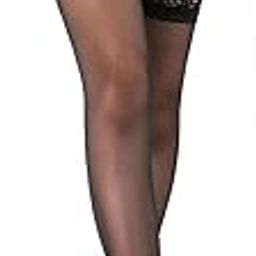 Buysky Women's High Pearl Garter Belt Set with Leg Stocking Attached Panties Black Lace panty and Sheer Top Stockings Lingerie (IN, Alpha, Free Size, Black, PERALS Garter belt set)-image-99