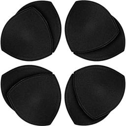 4 Pairs Bra Pad Inserts, Sports Bra for Women Removable Breast Enhancers for Dresses Swimsuits Bikini. (TRINGLE SHAPE-12, BLACK)-image-52