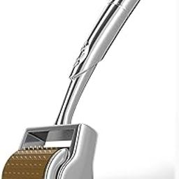 RDE home care Derma Roller System 192 Needles Titanium Alloy Needles Roller for Women And Men With Case For Face,Scalp Hair & Beard Regrowth,Treats Acne, Scar, Stretchmarks,Wrinkles -Safe & effective to use (Gold & Silver) (0.50MM)-picture-13
