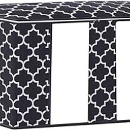 UJEAVETTE Clothes Storage Bag Quilt Bedding ZiABSer Organizer Black 45x30x20cm B-picture-16
