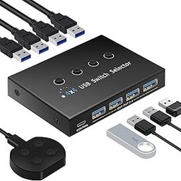 USB 3.0 Switch 4 Computers 3 Computers Keyboard Mouse,4 Port USB Switch Selector Sharing 4 Devices (USB3.0-4IN4OUT)-11