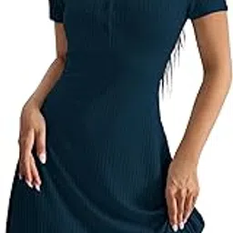 toplot Casual Wear Dress for Women || Knee Length || Half Sleeve || Strip Dress (5237)-picture-10