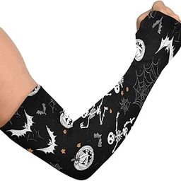 Cooling Arm Sleeves for Men Women UV Sun Protection Arm Covers Halloween Skeleton Compression Sleeves Sports Football Golf Cycling-image-33