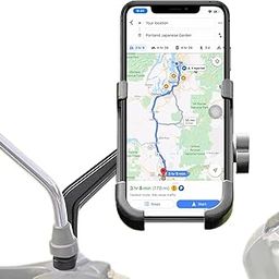 AMBLIC Premium Bike Mobile Holder with Waterproof Handlebar Mount & Sensitive Touch Screen for Bike,Motorcycle,Scooter,Ideal for Maps & GPS Navigation for Smartphones(Fit Below 7.2 inch,Plastic,Black)-10