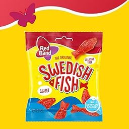 Red Band Swedish Fish Chewy Candy|Fish Shaped Gummy Mix|Fruit Sweet Tangy Share|Veg|No Artificial Colour Or Flavour 100 Grams-image-66