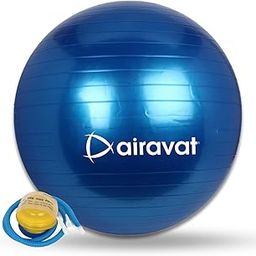 AIRAVAT Yoga Ball Exercise Ball for Workout, Anti-Burst and Slip Resistant Stability Ball, Swiss Ball for Physical Therapy, Balance Ball Chair, Home Gym Fitness (Blue- 95cm)-image-12
