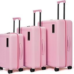 The Transit Wave Set Of 3 Luggage|Small 54Cm, Medium 64Cm & Large 74Cm Pink Polycarbonate 8 Wheel Trolley Hardsided Spinner Suitcase With Built In Tsa Lock Travel Suitcase (Excuse Me)-9