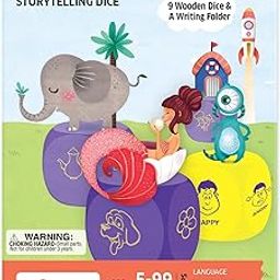 Chalk and Chuckles Rolling Tales, Story Telling Wooden Dice Cubes Age 5-99 Years Old, Learning and Education Game, Birthday Gifts for Boys and Girls-25
