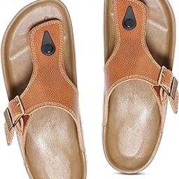 Men's Formal T-Shape Fashion Sandal/Slipper for Men | Comfortable | Lightweight | Anti Skid | Office Footwear for Men Brown Tan and Black-picture-11