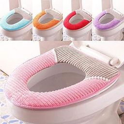 ZURATO Toilet Seat Cover Pads, Soft Thicker Warmer Washable Toilet Seat Cushion Mat Winter, Toilet Seat Lid Cover Pads (Multi Design & Colour, Medium Size: 43 x 36cm)-picture-26