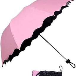 3 Fold Magic Umbella Anti UV Protection, Beautiful Creative Magical of Blooming Flowers Design Multi Style Umbrella for Man and Women-64