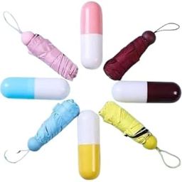 Mini Capsule Umbrella Set | Ultra-Compact & Lightweight Folding Design | Travel-Friendly Umbrellas in 5 Vibrant Colors | Windproof & Waterproof Pocket Umbrellas for All-Weather Protection PACK OF 1-image-83