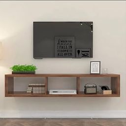 The Good Luck TV Stand for 65 Inch TV Wood Floating Entertainment Wall Mounted Walnut TV Stand Floating TV Shelf Media TV Console for Living Room Bedroom-image-81