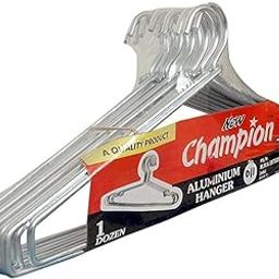 NewChampion Strong and DurableCloth Hanger 16 (Silver) - Pack of 12 Pieces,Aluminium-picture-26