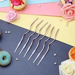 The Banner Company Twisty Metallic Pink Spiral Candles - 6pc, Twisty Candles for Birthday, Baby Shower, Wedding Party & Cake Decoration, Pink-14