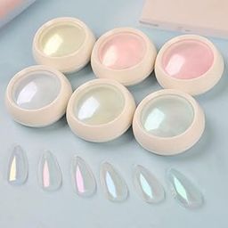 Brille Bee Metallic Chrome Nail Powder Set, Mirror Effect Nail Art Powder, Holographic Pigment Glitter Dust for Gel Polish Manicure Decoration with Eyeshadow Sticks (Mermaid Chrome)-image-97