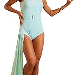 Mint-Green One Shoulder Monokini-image-52