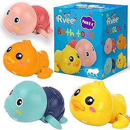 Set of 4 Bath Toys, Cute Swimming Bath Toys for Toddlers 1-3, Floating Wind Up Toys for 1 2 3 4 5 Year Old Boy Girl, New Born Baby Bathtub Water Toys, Preschool Toddler Pool Toys (Pack of 4)-21