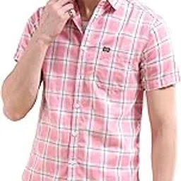 the indian garage co Men's Cotton Slim Fit Checkered Half Sleeves Spread Collar Casual Shirt-picture-32