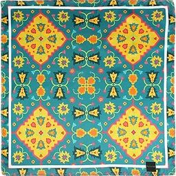 Whispering Petals Multicolor Pocket Square for Men (14X14 inches)-picture-16
