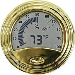 Don Salvatore Round Gold Finish Digital Hygrometer/Thermometer-23