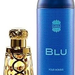 Ajmal Khallab EDP Woody Oudh Perfume 50ml for Unisex and Blu Homme Deodorant Aquatic Woody Fragrance 200ml for Men-picture-17