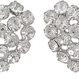 Silver Color Big Heart Cubic Zirconia Earrings for Women | Anti-Tarnish Brass Studs with Push Button | Sparkling Silver-Tone Statement Jewelry-image-30