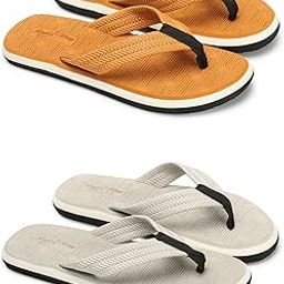 Men's Pack of 2 Casual Daily Used Flip-Flop | Material EVA | Lightweight Design Slipper For Daily Use | Color TAN & D GREY | Size : 10-image-62