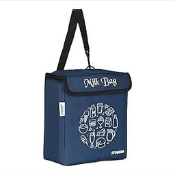 STONKAR Milk Bag for Door | Insulated and Thermal Bag | Cold Storage for Milk, Groceries and Perishables Items | 10" Inches (Navy Blue)-image-26