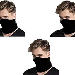 SIKANDER® - Unisex Headwear Headband Head Wrap (Wear upto 12 Style) UV Resistence Sports Bandana/Magic Scarf/Face Mask (Black Color) Pack of 3-image-8