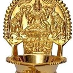 ROLIMOLI Pure Brass Laxmi Kamakshi Diya Oil Lamp for Home Mandir Decoration Dia Special for Navratri (Small)-image-19