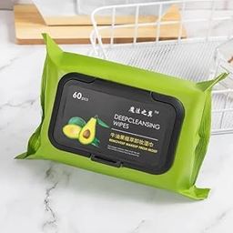 Super Soft Face Wipes with Gentle Cleansers Moisturizing Deep Cleaning Avocado Lazy Face Cleanser Makeup Remover for Woman or Man-image-98